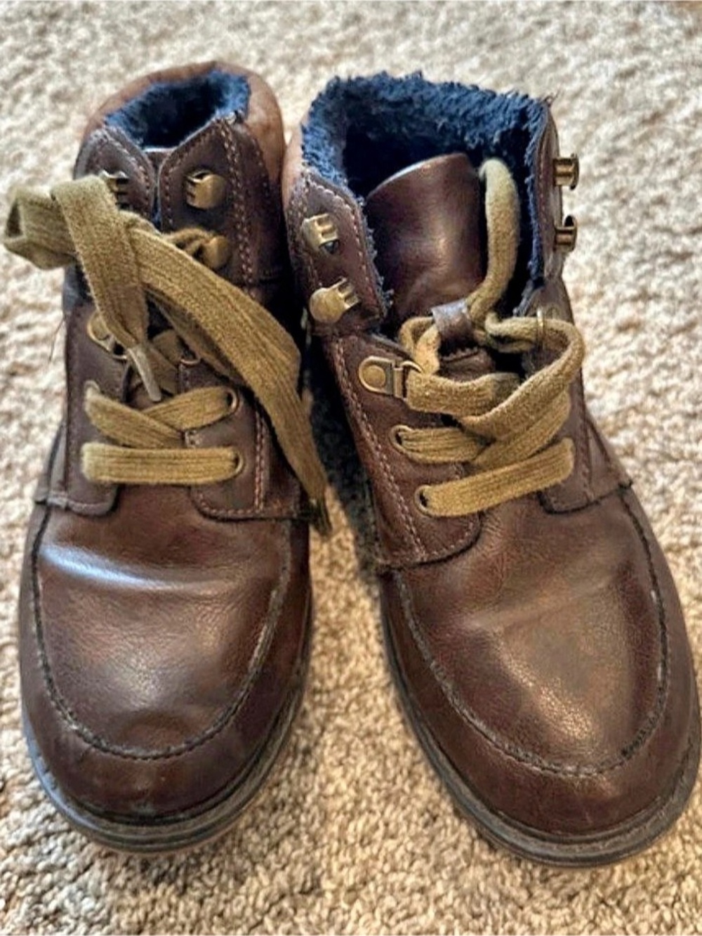 Cat & Jack Kids Brown Lace-Up Boots Boys 2